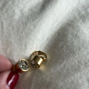 Diane Von Furstenberg gold toned costume clip on earrings